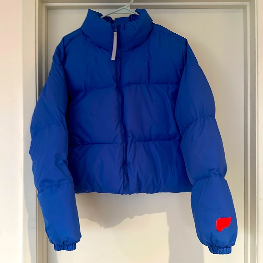 Fabletics blue bomber jacket M